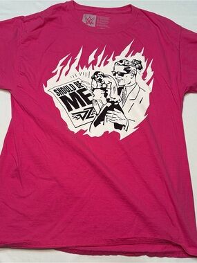 WWE Dolph Ziggler "Should Be Me" Pink Graphic Tee - L
